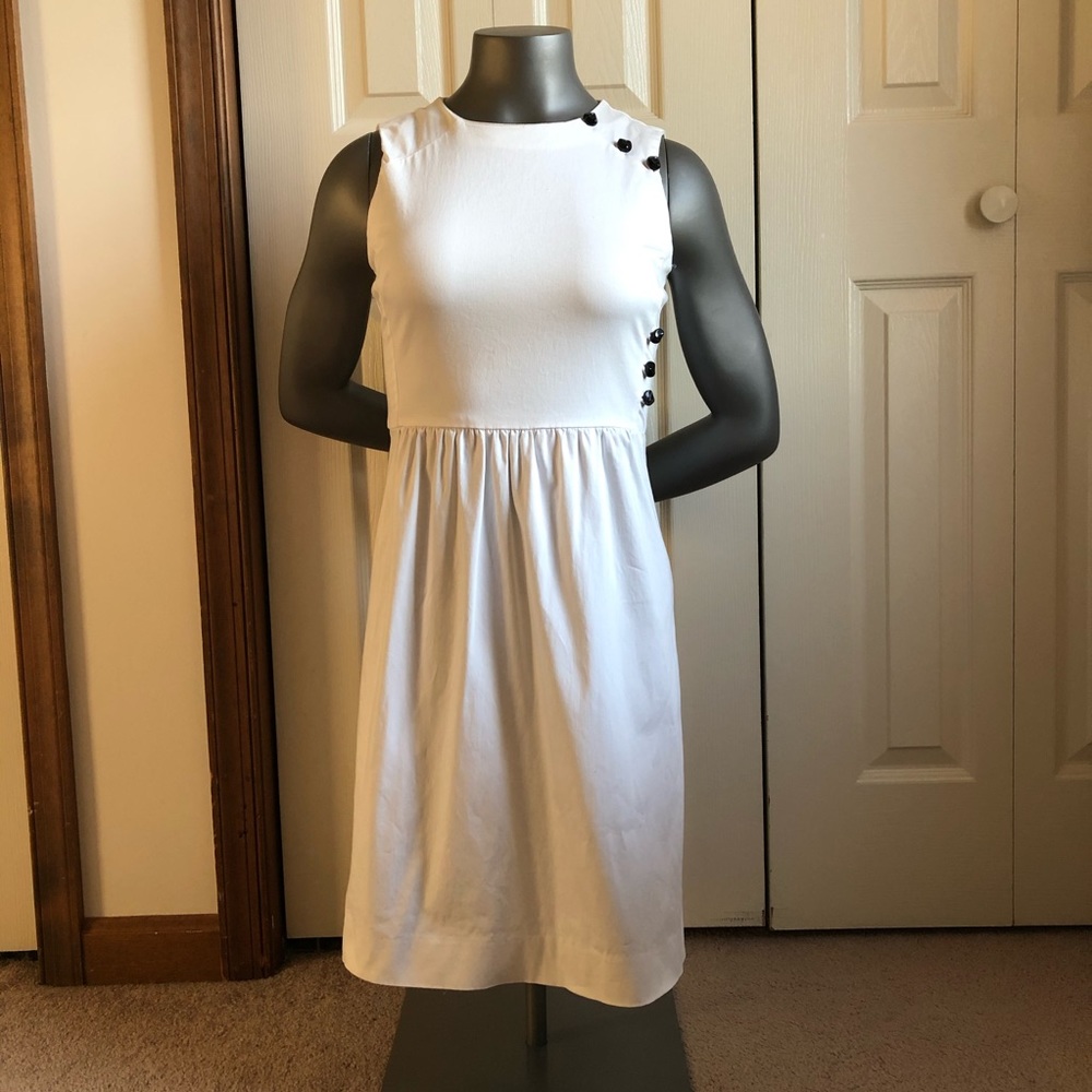 Banana Republic White Sleeveless Cotton Sun Dress